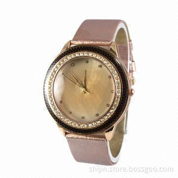 Fashion Lady's Quartz Watch with Japan Movement, Colorful PU Leather Strap